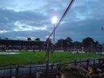 Pauli beim Aufwärmen